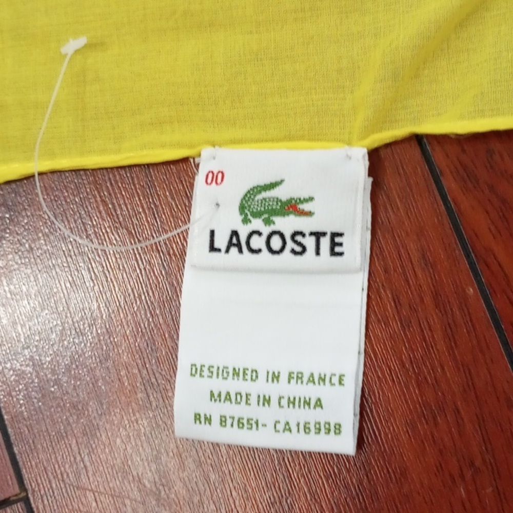 Lacoste Logo Rainbow Pattern Cotton Scarf  75" X 39", Vintage! - Picture 10 of 10